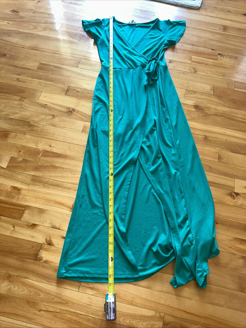 See You Monday Teal Green Wrap Maxi Dress - Picture 7 of 9